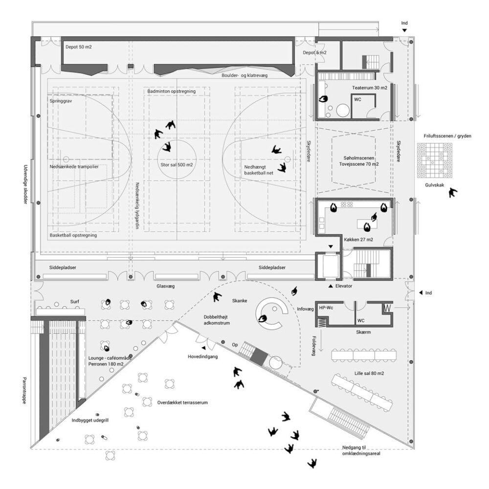 Perlekæden - idrætshuset - stueplan