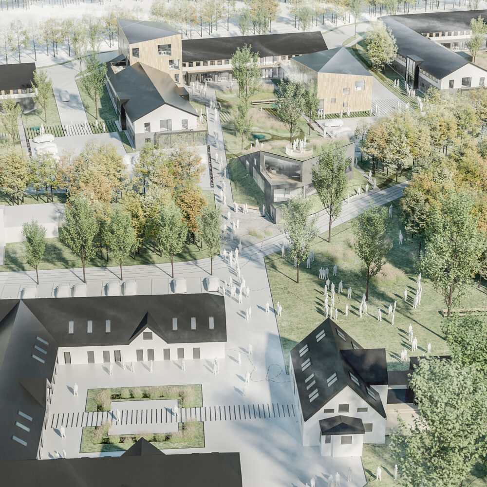 Kirstinelund - masterplan - visualisering af området omkring gården