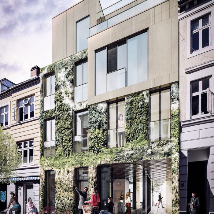Det levendehus på Jægergårdsgade - byhuset set fra gaden