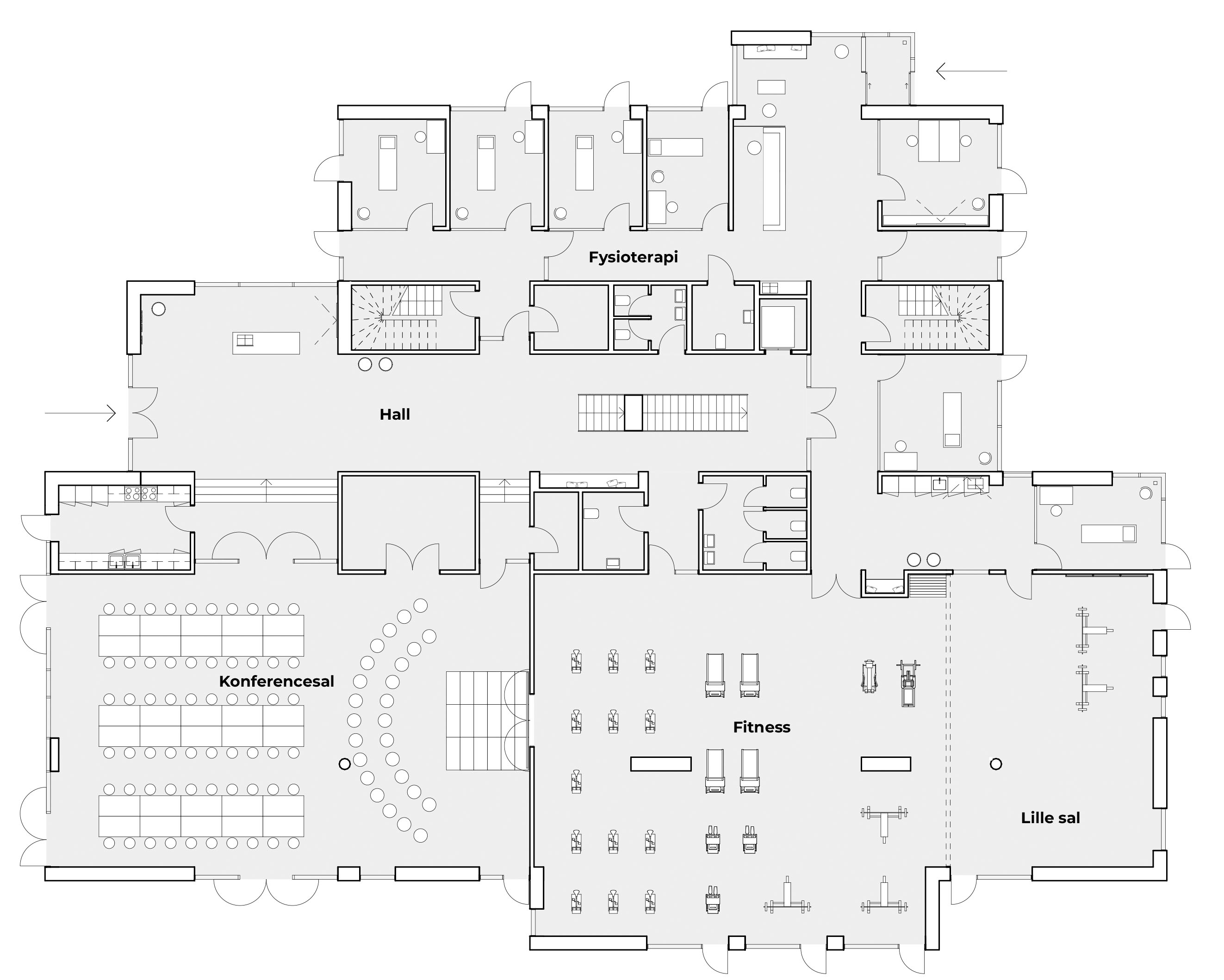 Sundheds- og kontorhus - stueplan